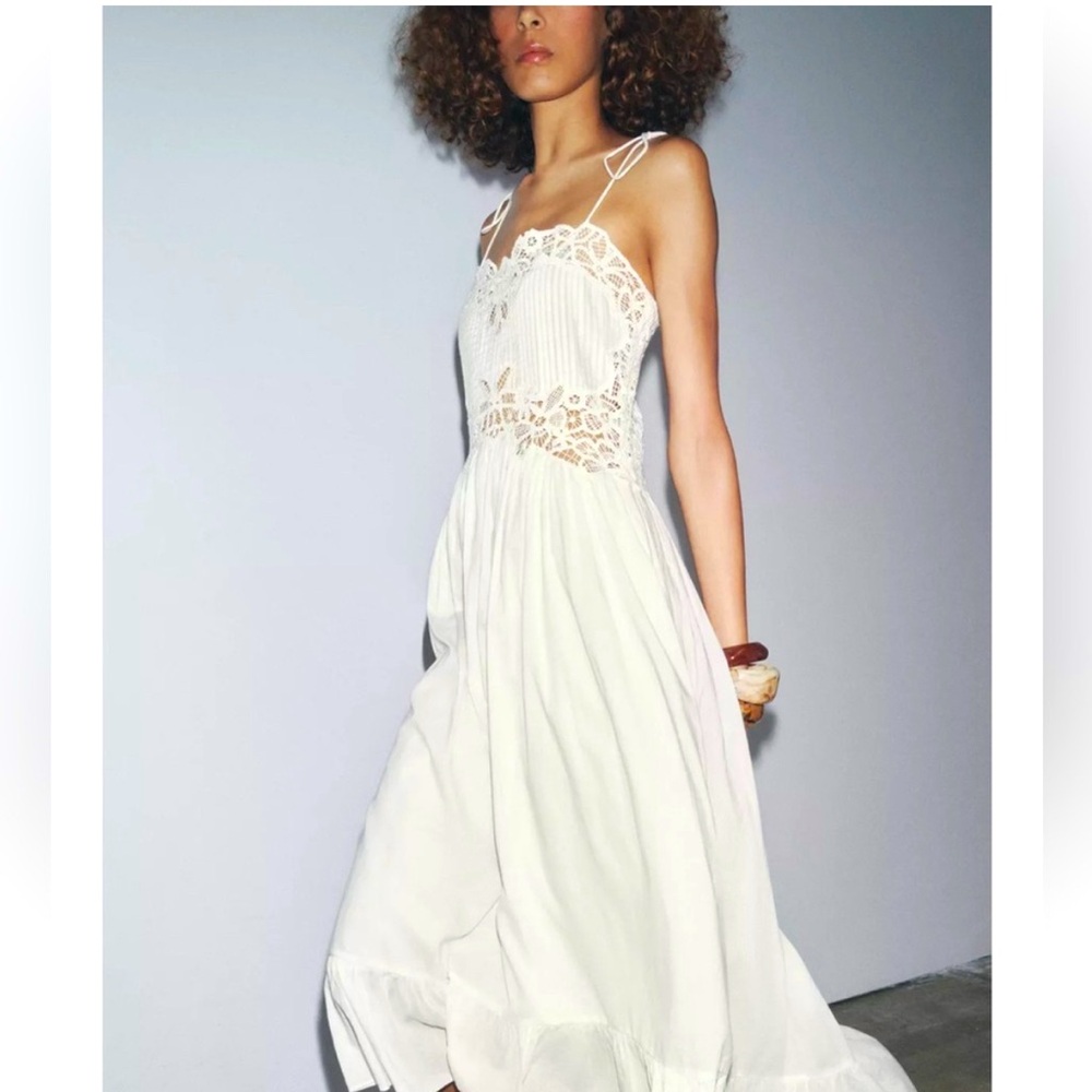 Zara ZW Collection Embroidered Dress